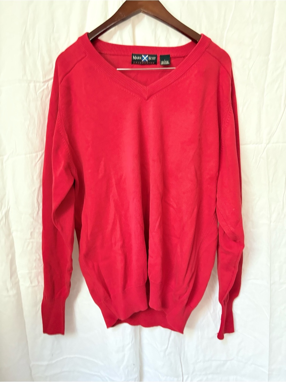 Coastal grandma  oversized Red V-Neck Sweater 4th of July special